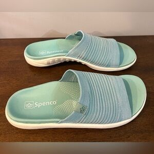Spenco Astoria SP1109 Women’s Green Synthetic Slides Sandals Shoes Sz 10 D NWOB